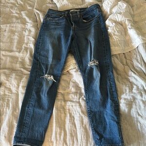 Distressed Blue Jeans